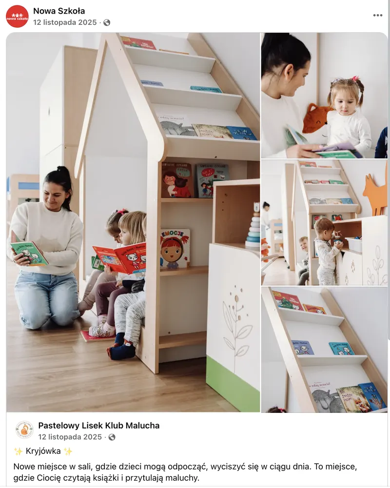 Kryjówka do czytania - Pastelowy Lisek Klub Malucha